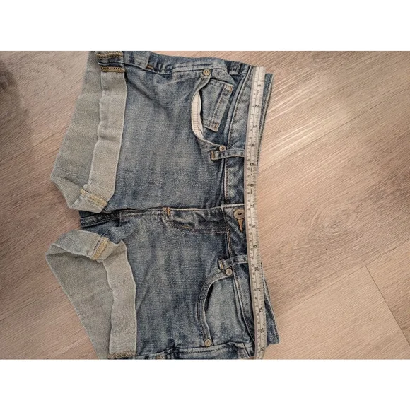Vintage Y2K Charlotte Russe Denim Shorties Size 2 Blue Jean Micro Shorts - Picture 4 of 6